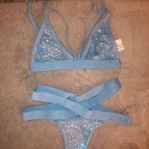 Light Blue Mesh Two Piece